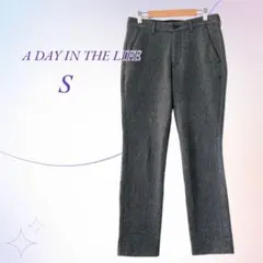 A DAY IN THE LIFE／ウール混 テーパードパンツ へリンボーン