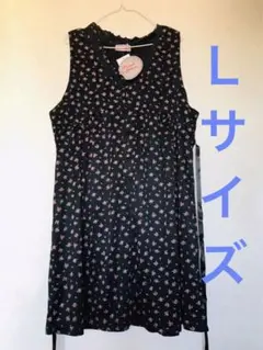 ⚠️訳ありマタニティノースリーブチュニック　Ｌサイズ　小花柄　ミニワンピース　春夏のサムネイル