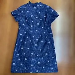 水玉模様 半袖ワンピース