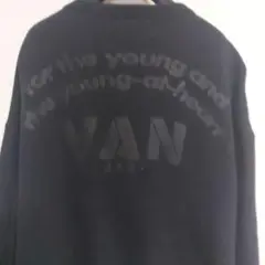 90s VAN JAC トレーナー 黒 L バックプリント ボックスシルエット