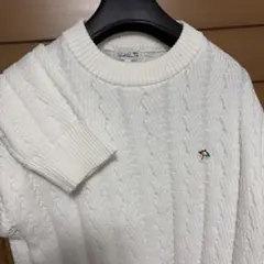 新品サイズL/アーノルドパーマーケーブル編/快適ストレッチ/クルーネックセーター