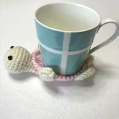 ひっくり返るカメのコースター　ハンドメイド