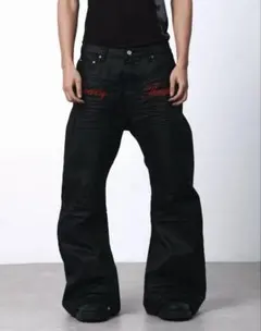 DETW ワックスコーティングデニム フレアパンツ ブラック DETW ワックスコーティングデニム フレアパンツ - メルカリ