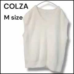 【美品】COLZA ホワイト Vネック ニットベスト M ふわふわ