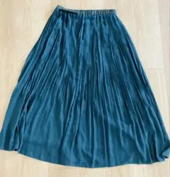 ロングスカート　プリーツスカート　濃い緑