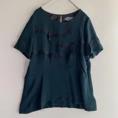 【美品】Cotelac コテラック フランス ダークグリーン フリル 個性的
