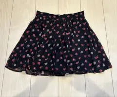 【INGNI】花柄 シフォン フレア ミニスカート 黒 小花柄 フリーサイズ