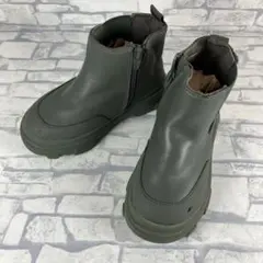 ZARA キッズ ブーツ カーキ サイドゴア サイドジップ 23(15cm)