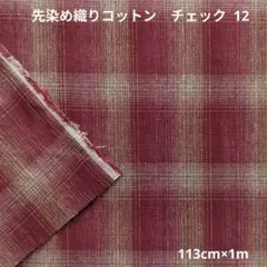 先染め織りコットン　チェック 12　202