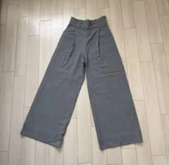 VISグレー ワイドパンツ ハイウエスト