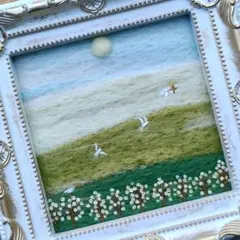 ✽.* 絵画・美しの里・小鳥遊(たかなし)の森の風景… 羊毛フェルトフレー厶✽*