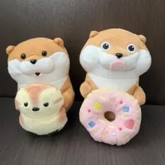 可愛い嘘のカワウソ デスクトップぬいぐるみ 2点セット