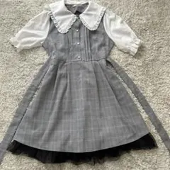 Mori Girl チェック柄ワンピース 半袖のサムネイル