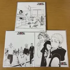 東京リベンジャーズ　原画展　色紙　場地　松野　三ツ谷　大寿　イザナ　鶴蝶