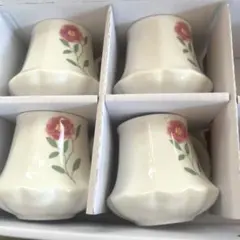 エスプレッソカップ　カップ　ソーサー　4客セット　コーヒーカップ　花　バラ