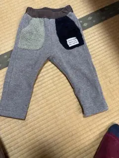 べべ　グレー フリースポケット付きパンツ M
