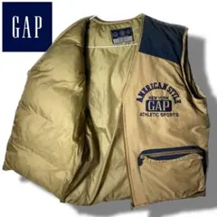 激レア❗️90S GAP オールドギャップ　刺繍ロゴ　ナイロン ダウンベスト　L