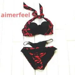aimerfeel赤と黒のセパレート水着