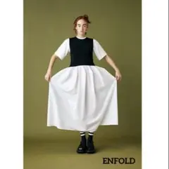 ENFOLDエンフォルド クラシック天竺 CUT×KNIT DRESS