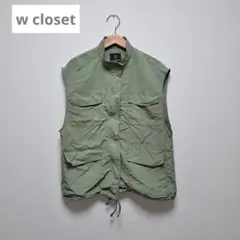 w closet ダブルクローゼットハイネックミリタリーベスト カーキミリタリー