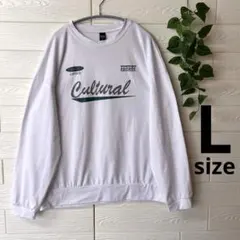 ロンT 長袖　カットソー　長袖Tシャツ　白　シンプル　ロゴ