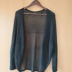 【UNIQLO】メッシュデザイン カーディガン ブラック　Mサイズ