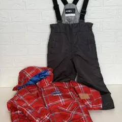 IGNIK 子ども用ウェアセット 赤/黒 チェック柄110cm