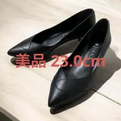 ダイアナ DIANA パンプス ブラック レザー 黒 23.0 23 黒カーフ