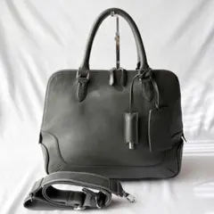 美品 ペッレモルビダ ブガッティ 2way レザーバッグ お洒落 グレー