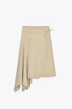 ZARA アシンメトリック ベージュ スカート