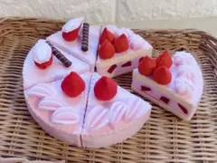 フェルト☆3種のいちごケーキ6ピースのサムネイル