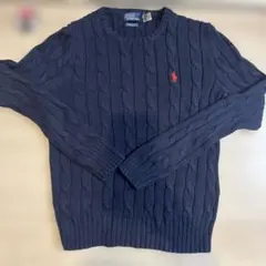 RalphLauren ケーブルニット　ネイビーS
