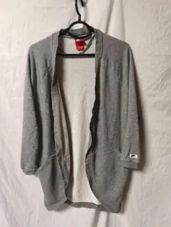 NIKE カーディガン スウェット ロング丈 グレー 羽織り レディース M