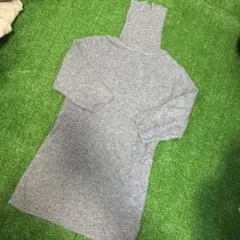 新品未使用　ZARA グレー タートルネック 半袖ニット Sサイズ