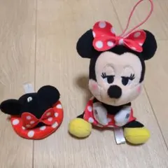 むにゃすやミニーマウス ぬいぐるみキーホルダーとハットセット