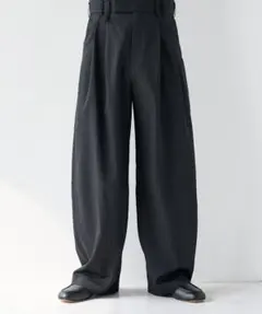 2Tuck Curve Slacks D.GREY STRIPE 2 未使用のサムネイル