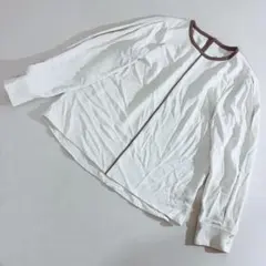 SHIFONERY シフォンブラウス ラウンドネック長袖ブラウス ホワイト M