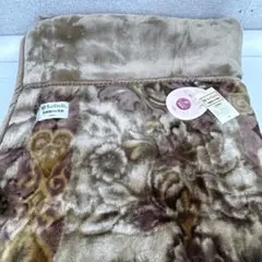 【新品未使用】 京都西川 StarCandle 毛布 140×200　茶系花柄