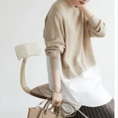 chocol raffine robe レイヤード風ドッキングニットチュニック