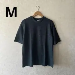 GU ジーユー メンズ メッシュテクスチャークルーネックT(5分袖) Mサイズ