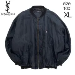 YSL イヴ・サンローラン　ワンポイント刺繍　ジップアップジャケット　XL