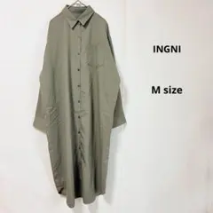 INGNI イング　シャツワンピース　M カーキ　長袖　ロング丈