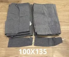 美品MUJI 無印良品　綿洗いざらし　ノンプリーツカーテン2枚組 100X135