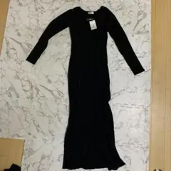 ¥1.1000円→今だけ半額以下 EVRIS ブラック ニットロングワンピース