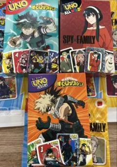 僕のヒーローアカデミア・SPY×FAMILY UNOカードゲーム3個セット