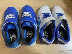 【美品】umbro フットサルシューズ 青　19