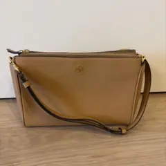 【美品】トリーバーチ ベージュ レザー ショルダーバッグ