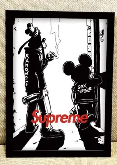 107 supreme アートポスター　アメリカンレトロ　額付き