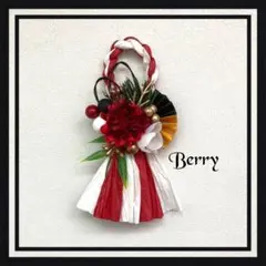 【紅マム+紅白 】 しめ縄リース お正月飾り しめ縄 お正月 ミニチュア