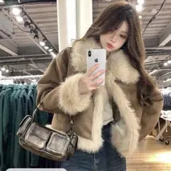 SHEIN ファー スエードショートコート